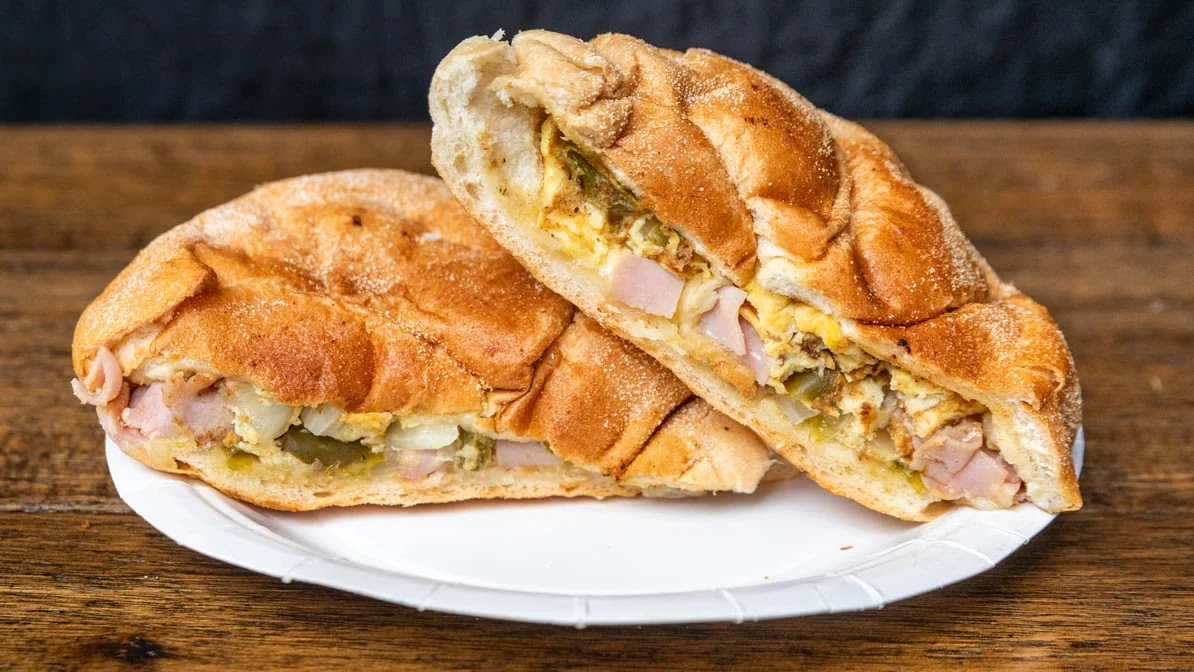 Egg sandwich on a hard roll at Uncle Bob's